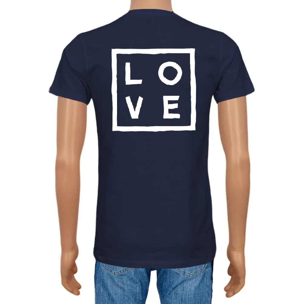 Men's T-shirt Cotton Plain V-Neck Navy blue Classic Print Logo - Love Concept Store