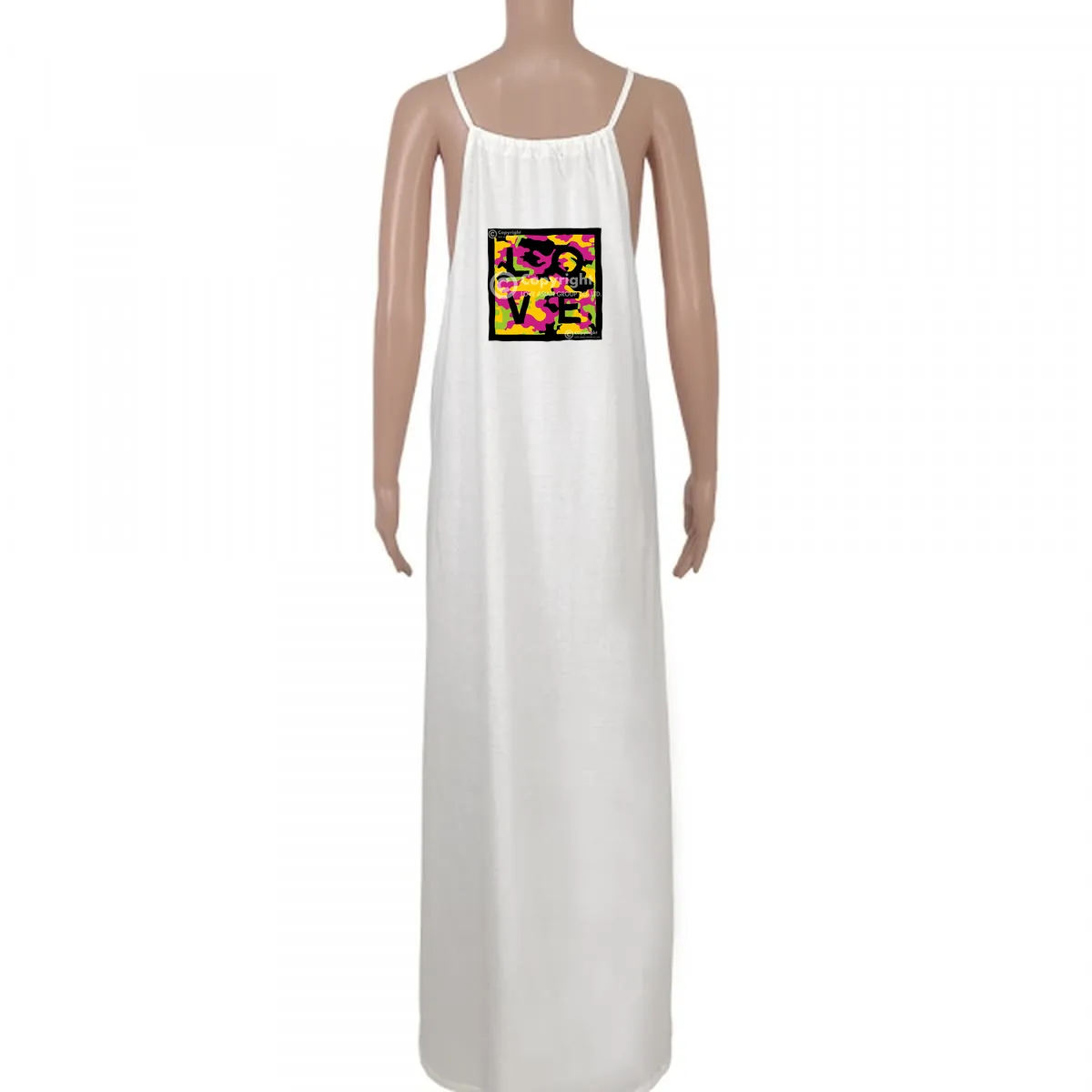 Dress Noémi – White Flex Art Camouflage