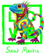 San Martin fluo green iguana