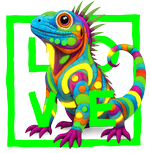 Fluo green iguana LOVE