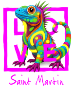 San Martin fuchsia iguana