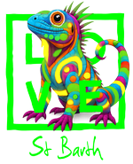 Fluo green iguana St Barth